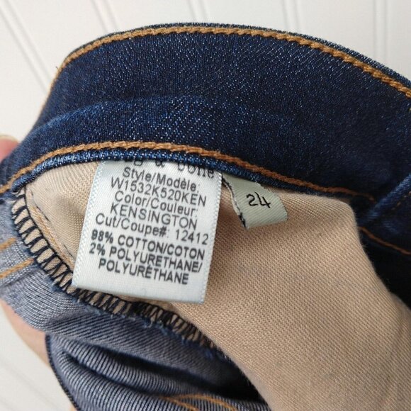 Rag & Bone Jeans 10 Inch Skinny Size 24 Denim Distressed Kensington Dark Blue - Picture 10 of 11